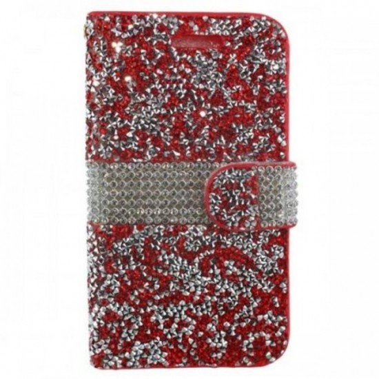 Full Diamond Case For Motorola E 4 Plus- Red