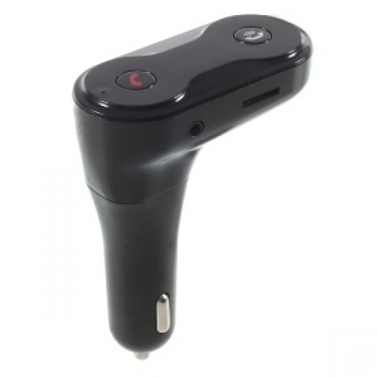 CARC8 Bluetooth transmitter car MP3 hands-free player USB car charger- Black