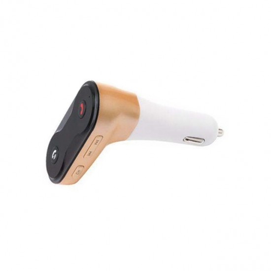 CARC8 Bluetooth transmitter car MP3 hands-free player USB car charger- Yellow
