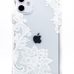 iPhone 11 Clear 2-in-1 Floral Design Case White 