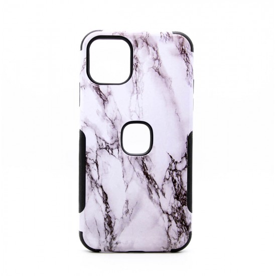 iPhone 11 Pro MAX Glossy TPU Soft Silicon Cover - White Marble 