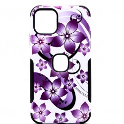 iPhone 11 Pro MAX Glossy TPU Soft Silicon Cover  - Purple Lavender Flower 