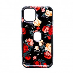 iPhone 11 Pro Glossy TPU Soft Silicon Cases- Red Roses Black Cover