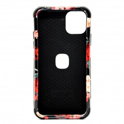 iPhone 11 Pro MAX Glossy TPU Soft Silicon Cover Cases- Red Rose Black Pattern 