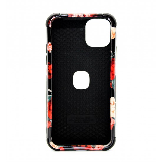 iPhone 11 Glossy TPU Soft Silicon Cases- Red Roses Black Cover