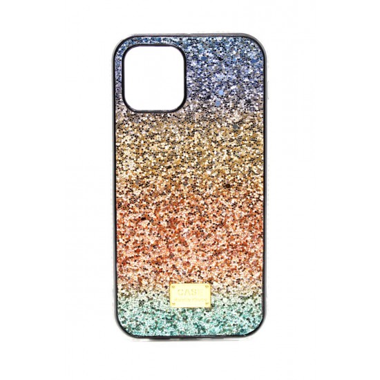 iPhone 12 Pro MAX Case Bling Bright Blue Rainbow Gradient Cover