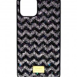 iPhone 12 Mini Glitter Black Gold Gradient Waves Cover