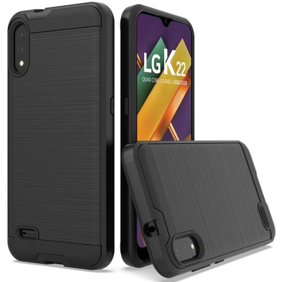 Brush Metal Case For LG k22 / k32 5G- Black