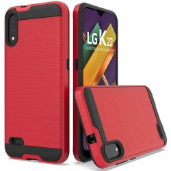 Brush Metal Case For LG k22 / k32 5G- Red