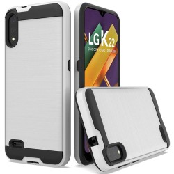 Brush Metal Case For LG k22 / k32 5G- Silver