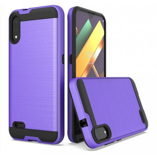Brush Metal Case For LG k22 / k32 5G- Purple