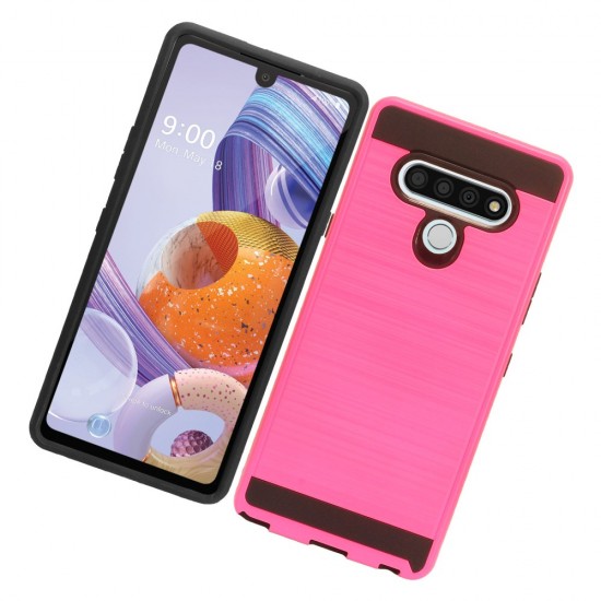 Brushed Metal Case For Motorola G 6 Plus-  Pink