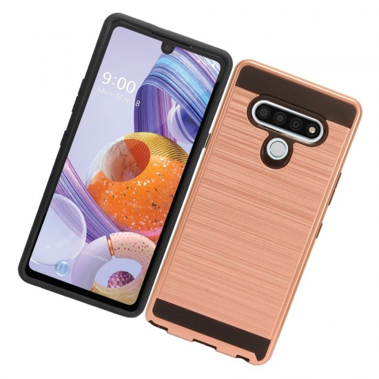Brushed Metal Case for LG Harmony 4- Rose Gold