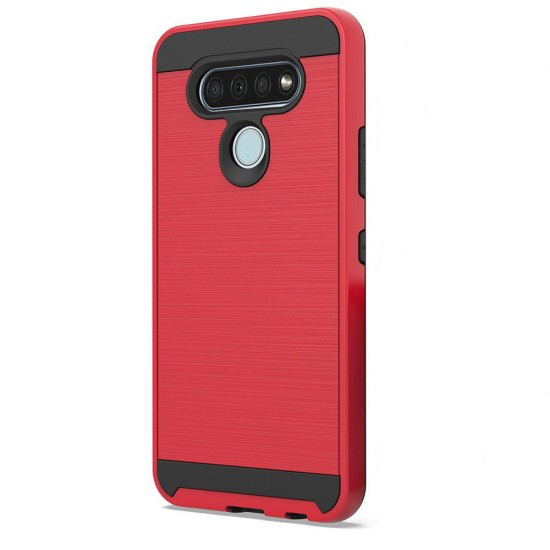 Brushed Metal Case for LG Harmony 4- Red