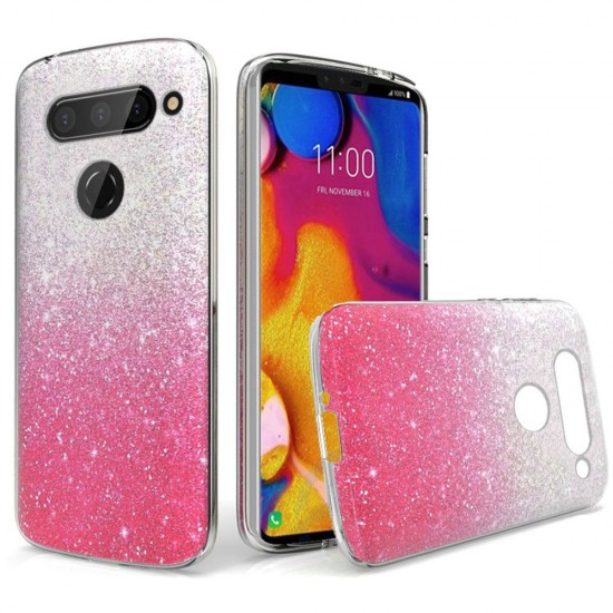 Clear Shimmer Glitter Case LG V 40 - Pink