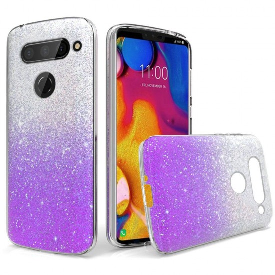 Clear Shimmer Glitter Case LG V 40 - Purple