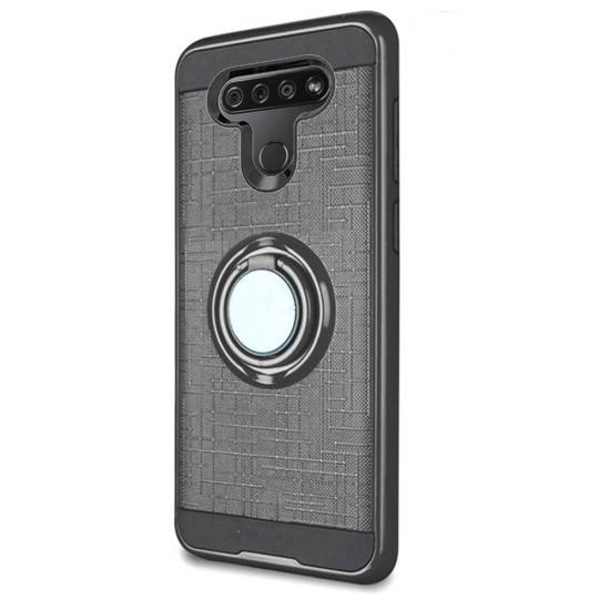 Magnetic Ring Kickstand Case For Stylo 6- Black