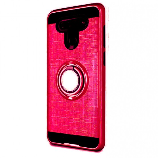 Magnetic Ring Kickstand Case For Stylo 6- Red