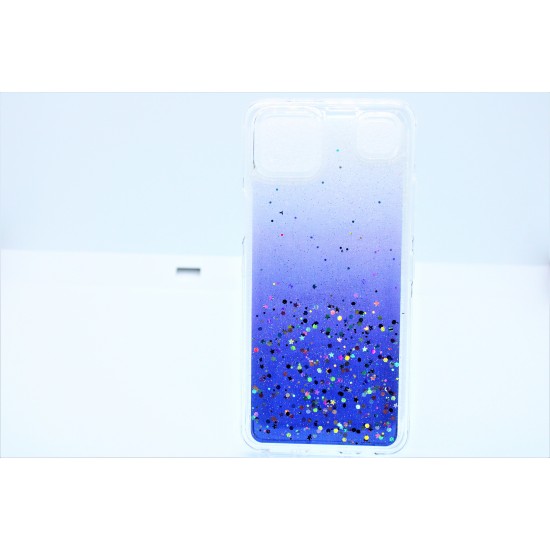 Clear Case With Glitter For LG K92 5G- Blue