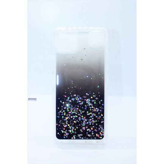 Clear Case With Glitter For LG K92 5G- Black