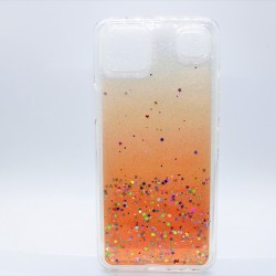Clear Case With Glitter For LG K92 5G- Orange