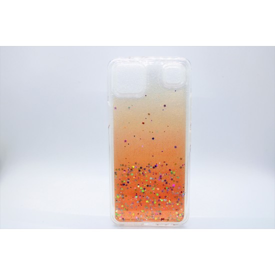 Clear Case With Glitter For LG K92 5G- Orange