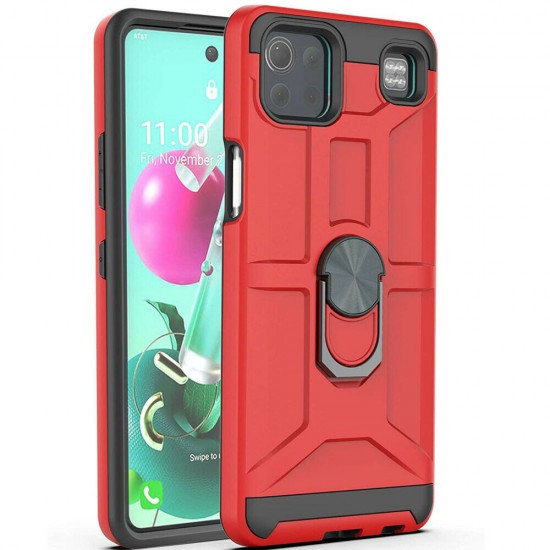 Ring Kick Stand Case For LG K92 5G- Red
