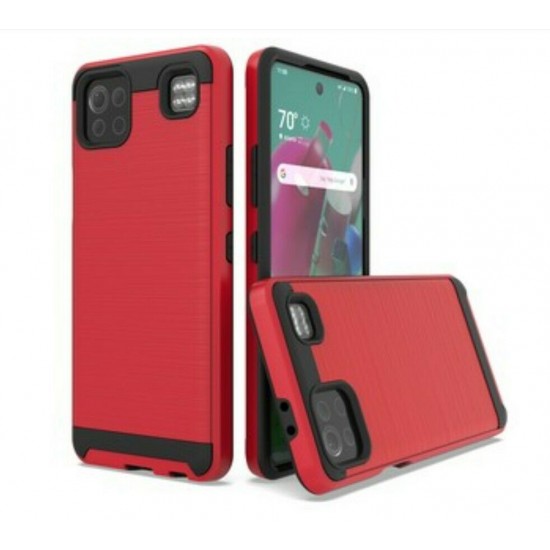 Brush Metal Case For LG K92 5G- Red