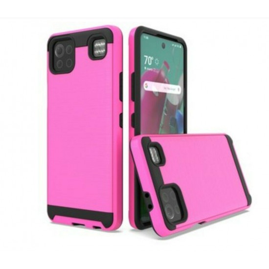 Brush Metal Case For LG K92 5G- Hot Pink