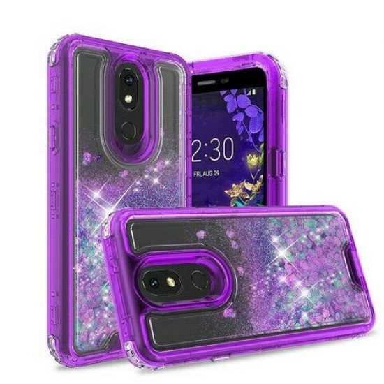 Liquid Glitter Defender Case for LG Harmony 4- Purple