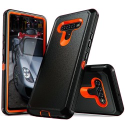 LG K51 Defender Case- Black & Orange