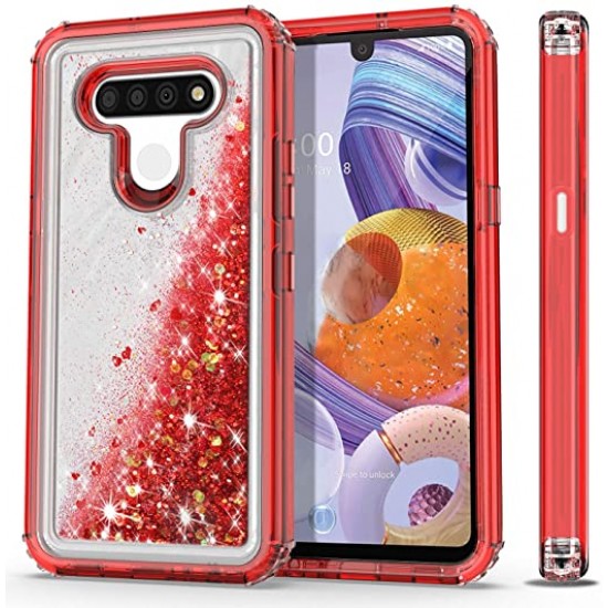 Liquid Glitter Case For Motorola G Power- Red