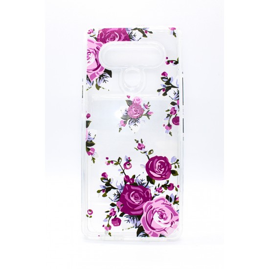 Clear Floral 2-in-1 Design Case Motorola G Stylus Pink