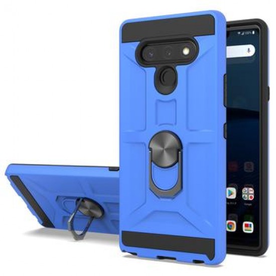 Magnetic Ring Kickstand Case LG K 31/ Aristo 5- Blue