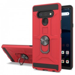 Magnetic Kickstand  Case for LG Harmony 4- Red