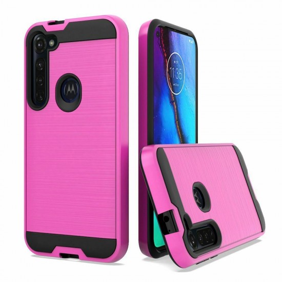 Brushed Metal Case For Motorola G 6 Play- Pink