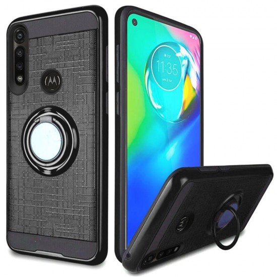 Magnetic Ring Case For Motorola G 8 Play- Black