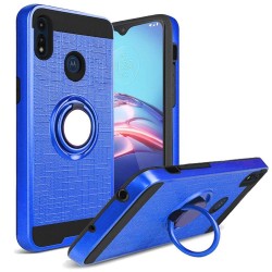 Magnetic Ring Case For Motorola G 8 Play- Blue