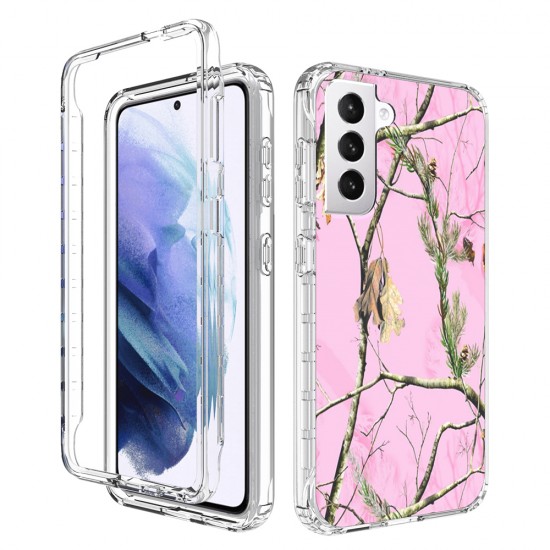 iPhone XR Clear 2-in-1 Flower Design Case Electroplated Pink 