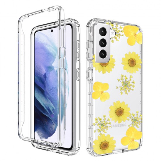 iPod Touch 5/6/7 Clear 2-in-1 Flower Design Case Sunflower 