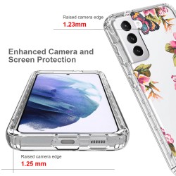 Samsung S21 Clear 2-in-1 Flower Design PINK WITH Butterfly