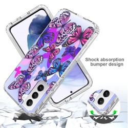 Samsung S21 Clear 2-in-1 Flower Design Rainbow Butterfly