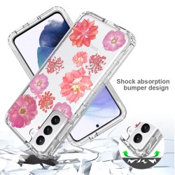 Samsung S21 Ultra Clear 2-in-1 Flower Design pink