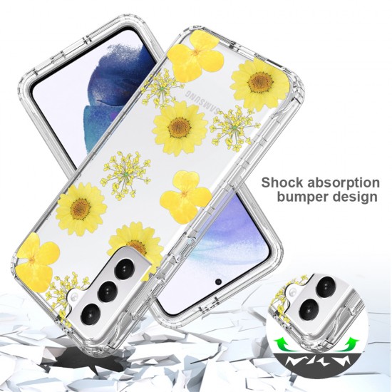 Samsung S21 Plus Clear 2-in-1 Flower Design Yellow sun Flower