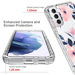 Samsung S21 Ultra Clear 2-in-1 Flower Design Purple Flower
