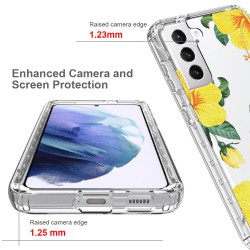 Samsung S21 Plus Clear 2-in-1 Flower Design Yellow Flower