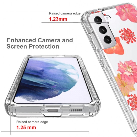 Samsung S21 Plus Clear 2-in-1 Flower Design Corona Flower