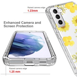 Samsung S21 Clear 2-in-1 Flower Design Yellow sun Flower