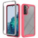 Samsung S 21 Plus Full Body Clear Rugged Case- Pink