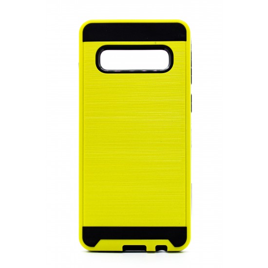 Samsung Galaxy S10 Plus Brushed Metal Case - Yellow